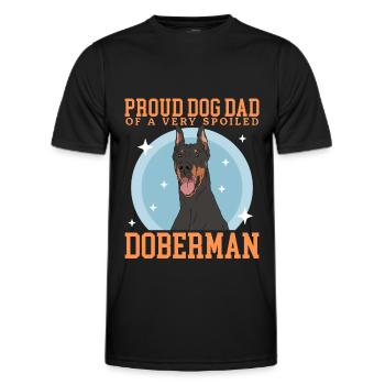 Dobermann Dad Hundepapa Hundebesitzer Geschenk - Männer Funktions-T-Shirt - Schwarz - Vorne - AI Model Male 178 dark (178cm)