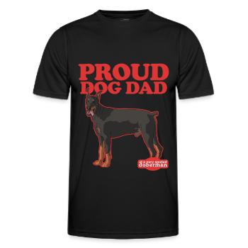 Papa Doberman | Dog Daddy Dog Owner Cadeau - T-shirt sport Homme - noir - Devant - AI Model Male 178 dark (178cm)