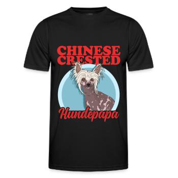 Chien à crête chinois Daddy Chien à crête Papa Cadeau - T-shirt sport Homme - noir - Devant - AI Model Male 178 dark (178cm)