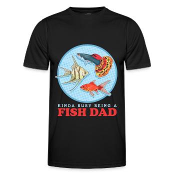 Aquarium Fish Dad Aquaristics Aquarist Gift - Men's Functional T-Shirt - black - Front - AI Model Male 178 dark (178cm)