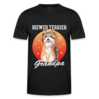 Biewer Terrier Grandpa Dog Owner Gift - Men's Functional T-Shirt - black - Front - AI Model Male 178 dark (178cm)