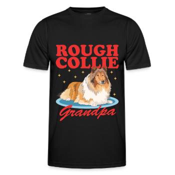 Collie Grandpa Collies Rough Collies Collie à poil long cadeau - T-shirt sport Homme - noir - Devant - AI Model Male 178 dark (178cm)