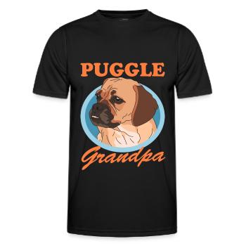 Puggle Grandpa Dog Owner Dog Lover Gift - Men's Functional T-Shirt - black - Front - AI Model Male 178 dark (178cm)