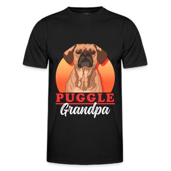 Puggle Grandpa Dog Lover Dog Owner Gift - Men's Functional T-Shirt - black - Front - AI Model Male 178 dark (178cm)