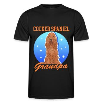 Cocker Spaniel grand-père chien Cocker Spaniel cadeau - T-shirt sport Homme - noir - Devant - AI Model Male 178 dark (178cm)