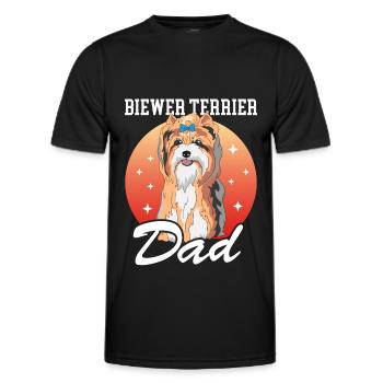 Biewer Terrier Dad Dog Owner Gift - Men's Functional T-Shirt - black - Front - AI Model Male 178 dark (178cm)
