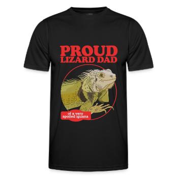 Leguan Dad Reptilien Eidechse Leguane Geschenk - Männer Funktions-T-Shirt - Schwarz - Vorne - AI Model Male 178 dark (178cm)