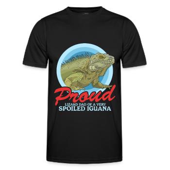 Leguan Dad | Reptilien Eidechse Leguane Geschenk - Männer Funktions-T-Shirt - Schwarz - Vorne - AI Model Male 178 dark (178cm)