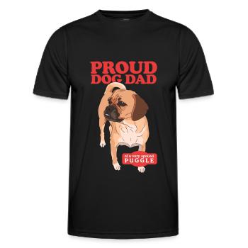 Puggle Dad Hundebesitzer Hundepapa Geschenk - Männer Funktions-T-Shirt - Schwarz - Vorne - AI Model Male 178 dark (178cm)