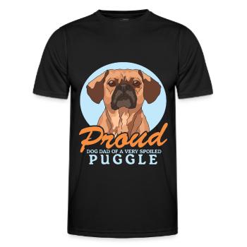 Puggle Dad Dog Dad Dog Owner Gift - Men's Functional T-Shirt - black - Front - AI Model Male 178 dark (178cm)