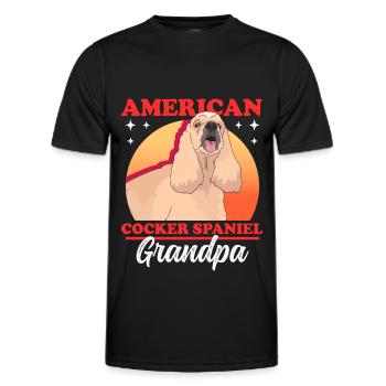 American Cocker Spaniel grand-père chiens cadeau - T-shirt sport Homme - noir - Devant - AI Model Male 178 dark (178cm)