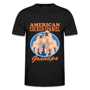 American Cocker Spaniel grand-père chien cadeau - T-shirt sport Homme - noir - Devant - AI Model Male 178 dark (178cm)