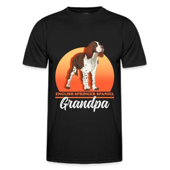 English Springer Spaniel Grandpa Dog Owner Gift - Men's Functional T-Shirt - black - Front - AI Model Male 178 dark (178cm)