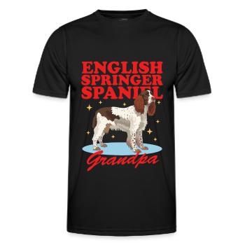 English Springer Spaniel Grandpa Dog Gift - Men's Functional T-Shirt - black - Front - AI Model Male 178 dark (178cm)
