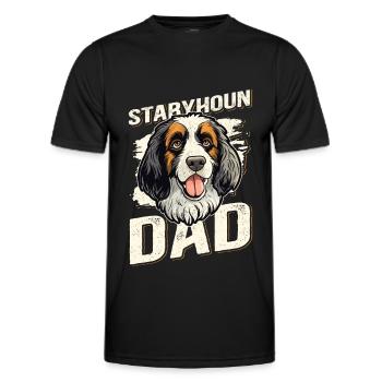 Cadeau de propriétaire de chien Stabyhoun Dad Stabijhoun - T-shirt sport Homme - noir - Devant - AI Model Male 178 dark (178cm)