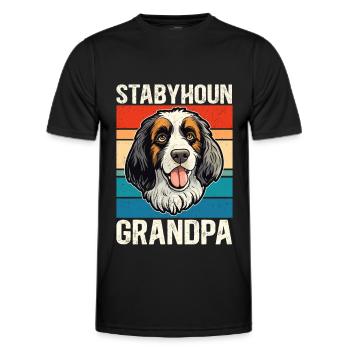Cadeau de propriétaire de chien Stabyhoun grand-père Stabijhoun - T-shirt sport Homme - noir - Devant - AI Model Male 178 dark (178cm)