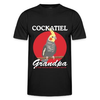Calopsitte grand-père oiseau oiseau propriétaire cadeau - T-shirt sport Homme - noir - Devant - AI Model Male 178 dark (178cm)