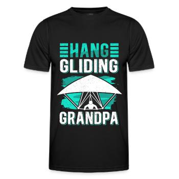 Deltaplane grand-père deltaplane cadeau - T-shirt sport Homme - noir - Devant - AI Model Male 178 dark (178cm)
