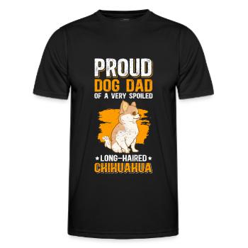 Langhaariger Chihuahua Dad Hundebesitzer Geschenk - Männer Funktions-T-Shirt - Schwarz - Vorne - AI Model Male 178 dark (178cm)