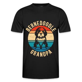 Bernedoodle Grandpa Dog Owner Gift - Men's Functional T-Shirt - black - Front - AI Model Male 178 dark (178cm)