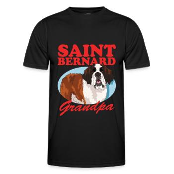Bernhardiner Opa St. Bernhardshund Geschenk - Männer Funktions-T-Shirt - Schwarz - Vorne - AI Model Male 178 dark (178cm)