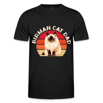 Birman chats papa Birman chat Birman cadeau - T-shirt sport Homme - noir - Devant - AI Model Male 178 dark (178cm)