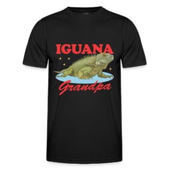 Iguana Grandpa Reptile Lizard Iguanas Gift - Men's Functional T-Shirt - black - Front - AI Model Male 178 dark (178cm)
