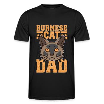 Burmese Dad Burma Katze Burma-Katzen Geschenk - Männer Funktions-T-Shirt - Schwarz - Vorne - AI Model Male 178 dark (178cm)