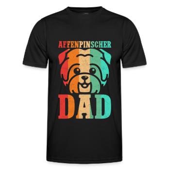 Affenpinscher Dad Monkey Terrier Dog Gift - Men's Functional T-Shirt - black - Front - AI Model Male 178 dark (178cm)