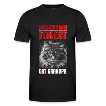 Norwegian Forest Cat Grandpa Norwegian Cat Gift - Men's Functional T-Shirt - black - Front - AI Model Male 178 dark (178cm)