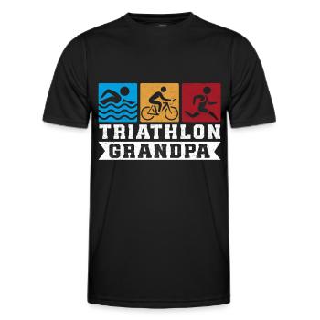Triathlon Grandpa Triathlete Triathlete Gift - Men's Functional T-Shirt - black - Front - AI Model Male 178 dark (178cm)