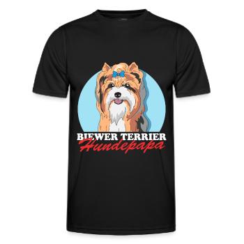 Biewer Terrier Dog Dad Dog Owner Gift - Men's Functional T-Shirt - black - Front - AI Model Male 178 dark (178cm)