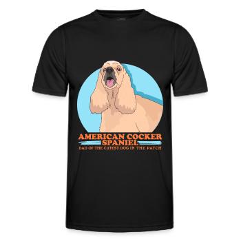 American Cocker Spaniel papa chiens cadeau - T-shirt sport Homme - noir - Devant - AI Model Male 178 dark (178cm)