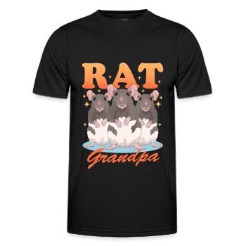 Rats grand-père rat propriétaire mignon Rat cadeau - T-shirt sport Homme - noir - Devant - AI Model Male 178 dark (178cm)