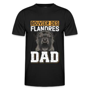 Bouvier des Flandres Dad Vlaamse Koehond Gift - Men's Functional T-Shirt - black - Front - AI Model Male 178 dark (178cm)