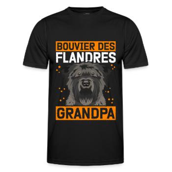 Bouvier des Flandres Grandpa Vlaamse Koehond Gift - Men's Functional T-Shirt - black - Front - AI Model Male 178 dark (178cm)