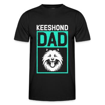 Keeshond papa Wolfspitz chien papa cadeau - T-shirt sport Homme - noir - Devant - AI Model Male 178 dark (178cm)