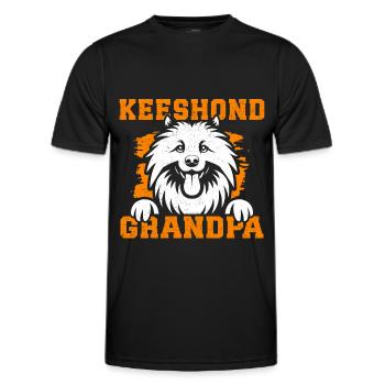 Keeshond grand-père Wolfspitz chien papa cadeau - T-shirt sport Homme - noir - Devant - AI Model Male 178 dark (178cm)