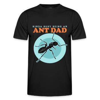 Fourmis papa | Fourmilier ferme Formicarium cadeau - T-shirt sport Homme - noir - Devant - AI Model Male 178 dark (178cm)