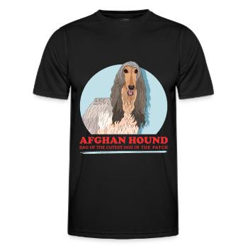 Afghan Hound Dad Dog Owner Gift - Men's Functional T-Shirt - black - Front - AI Model Male 178 dark (178cm)