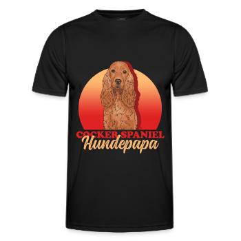Cocker Spaniel chien papa | Cadeau Cocker Spaniel - T-shirt sport Homme - noir - Devant - AI Model Male 178 dark (178cm)