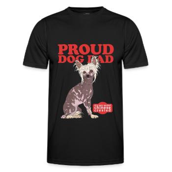 Chinese Crested Dad Schopfhunde Geschenk - Männer Funktions-T-Shirt - Schwarz - Vorne - AI Model Male 178 dark (178cm)