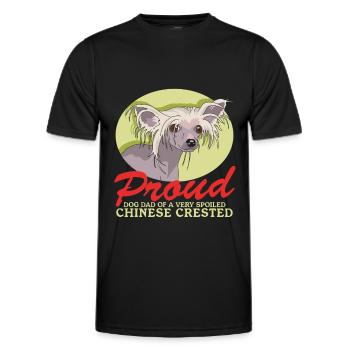 Chinese Crested Dad Schopfhund Hunde Geschenk - Männer Funktions-T-Shirt - Schwarz - Vorne - AI Model Male 178 dark (178cm)