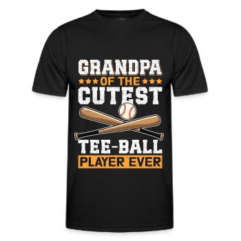 Tee Ball Grandpa Tee-Ball T-Ball Teeball Geschenk - Männer Funktions-T-Shirt - Schwarz - Vorne - AI Model Male 178 dark (178cm)