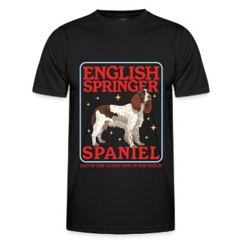 Cadeau de propriétaire de chien de papa Springer Springer anglais - T-shirt sport Homme - noir - Devant - AI Model Male 178 dark (178cm)