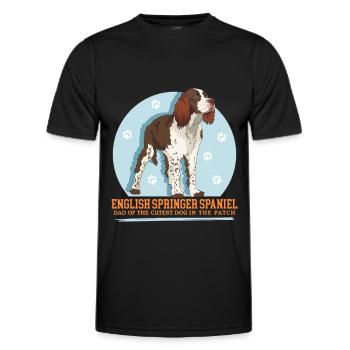 English Springer Spaniel Dad Gift - Men's Functional T-Shirt - black - Front - AI Model Male 178 dark (178cm)