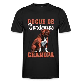 Dogue de Bordeaux Grand-père Bordeaux Mastiff Chien Cadeau - T-shirt sport Homme - noir - Devant - AI Model Male 178 dark (178cm)