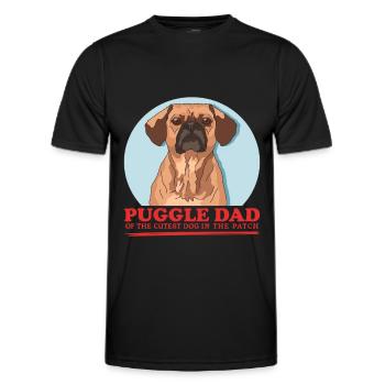 Puggle Dad Hundehalter Hundebesitzer Geschenk - Männer Funktions-T-Shirt - Schwarz - Vorne - AI Model Male 178 dark (178cm)