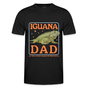 Leguan Dad Reptilien Eidechse Leguane Geschenk - Männer Funktions-T-Shirt - Schwarz - Vorne - AI Model Male 178 dark (178cm)