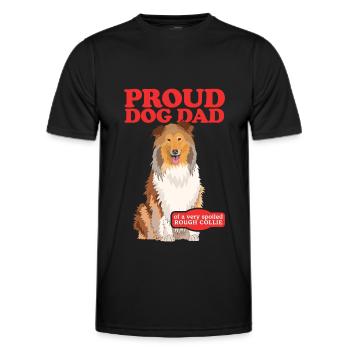 Collie Dad Langhaarcollie Rough Collies Geschenk - Männer Funktions-T-Shirt - Schwarz - Vorne - AI Model Male 178 dark (178cm)